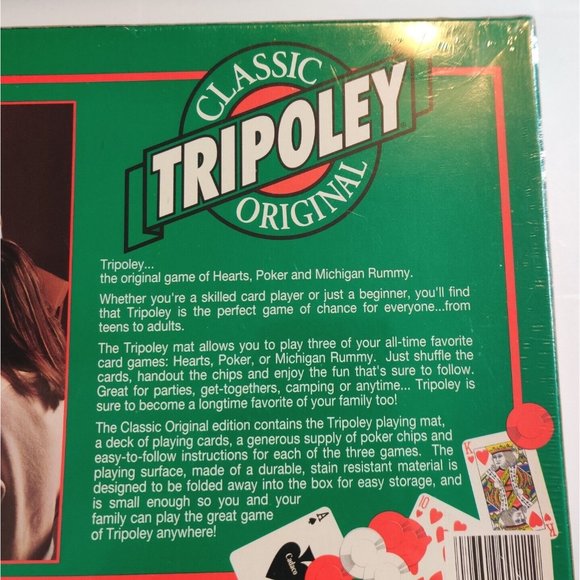 Tripoley Original Game Of Michigan Rummy, Hearts Poker 1995 Cadaco Classic NEW - Picture 6 of 7